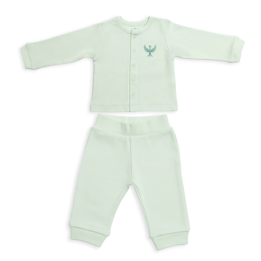 Long Sleeve Baby Top and Bottom Set with Front Snaps