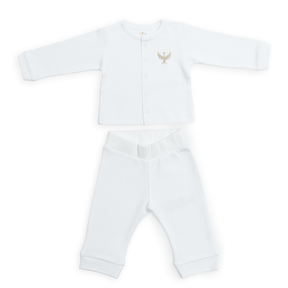 Long Sleeve Baby Top and Bottom Set with Front Snaps