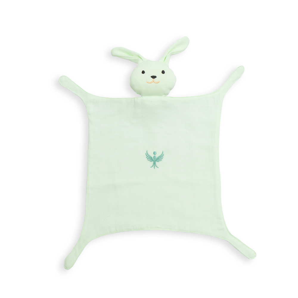 Soft Bunny Muslin Lovey - Baby Security Blanket