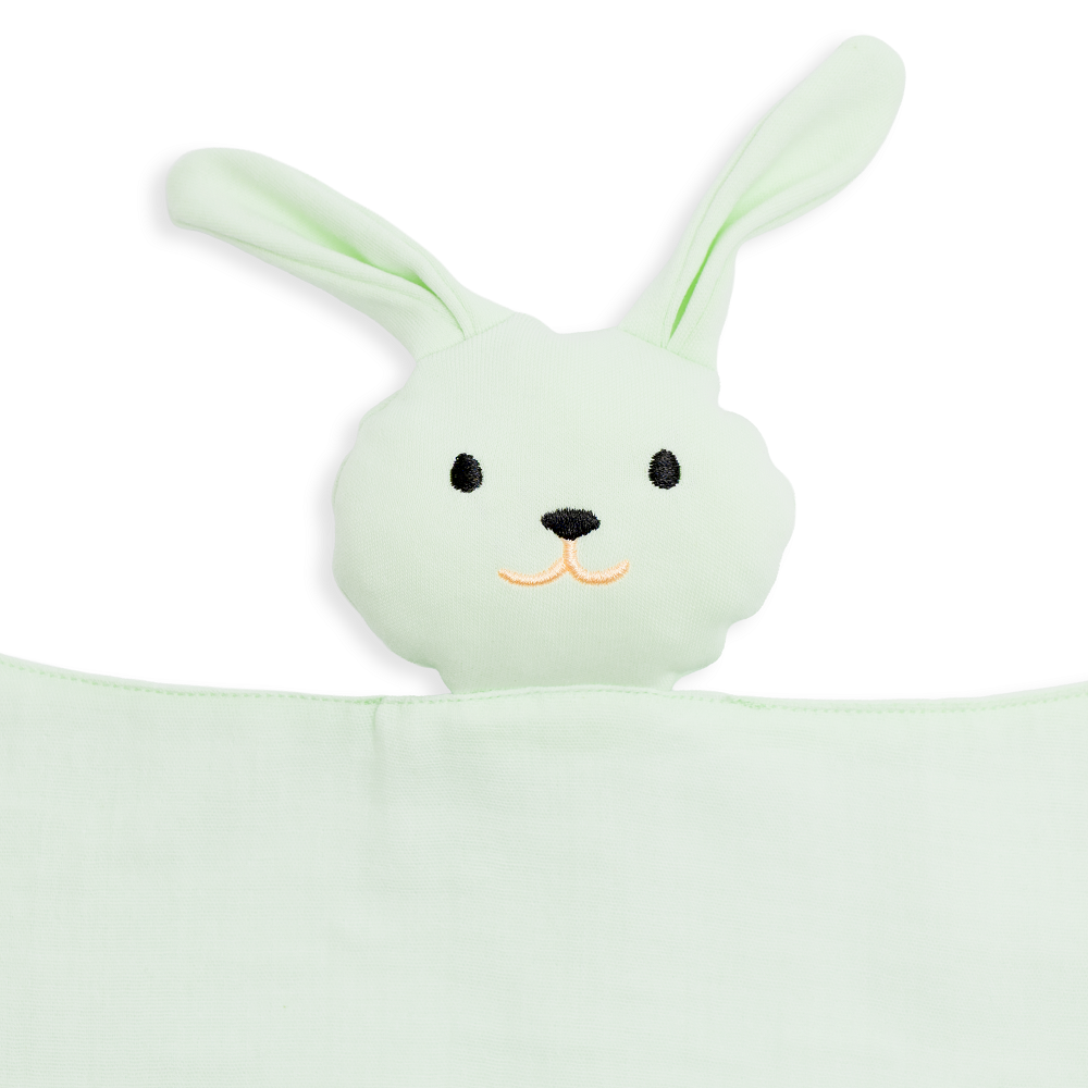 Soft Bunny Muslin Lovey - Baby Security Blanket