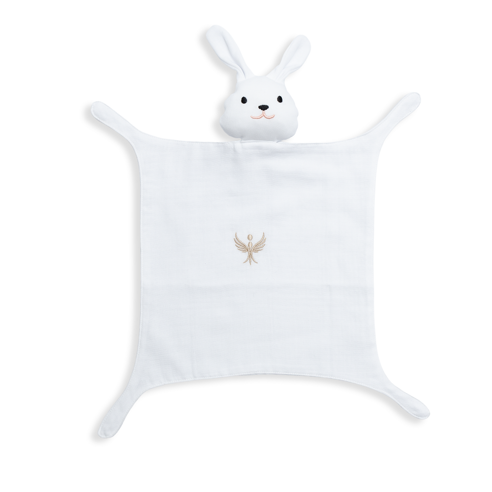 Soft Bunny Muslin Lovey - Baby Security Blanket