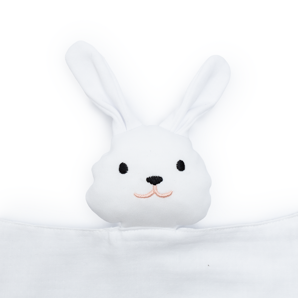 Soft Bunny Muslin Lovey - Baby Security Blanket