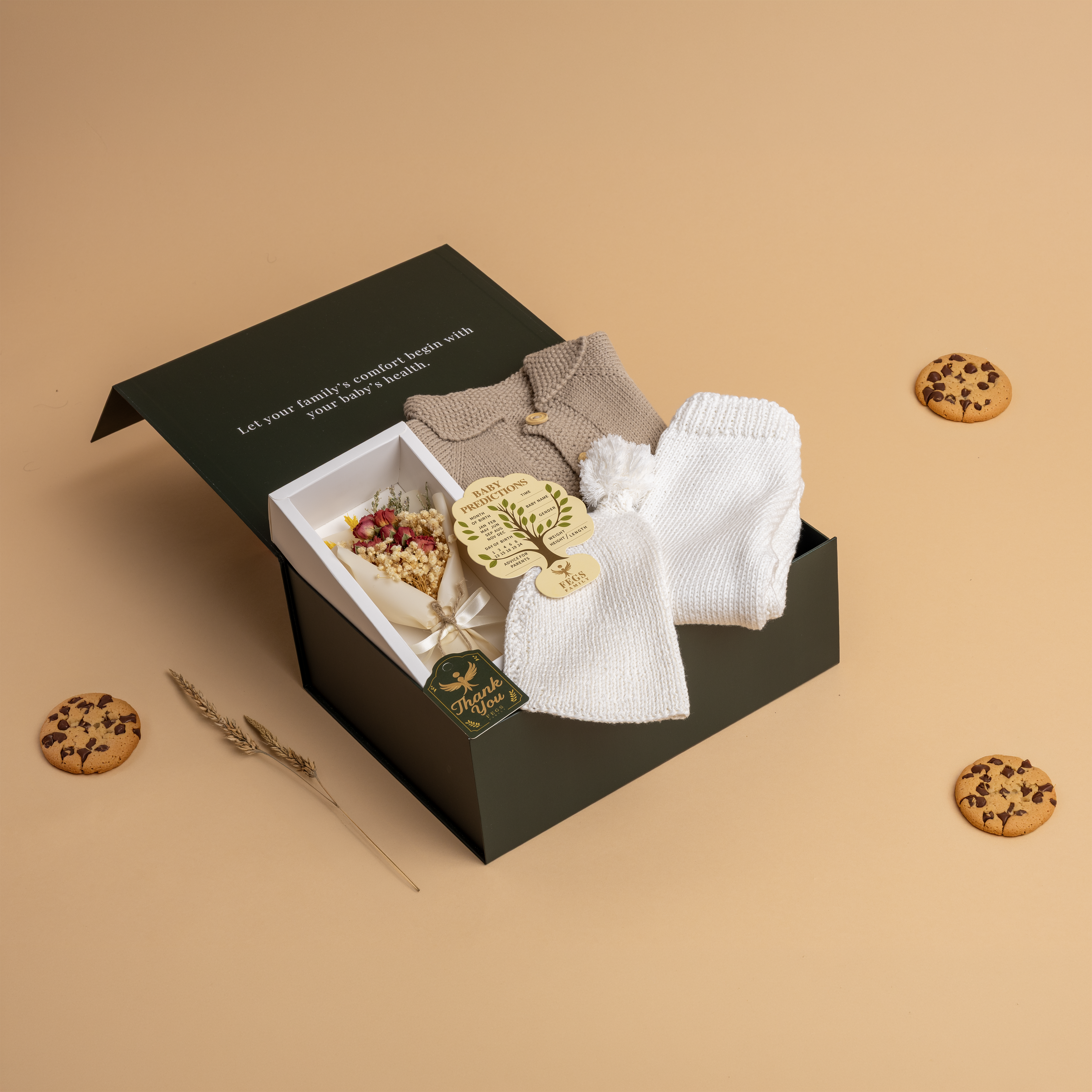 Hand-Knit Heirloom Baby Gift Box - Earthy Neutrals 6-12 Months